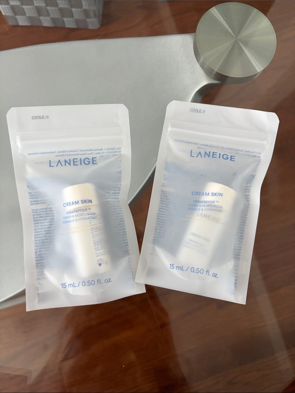 LANEIGE Cream Skin Cerapeptide Toner & Moisturizer NIB Set of 2 (30mL total)